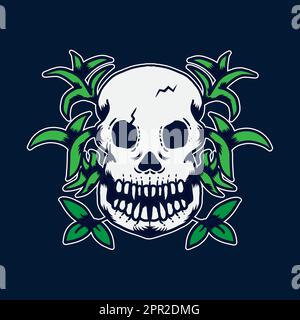 Ein handgezeichneter Tattoo-Schädel, gut für ein T-Shirt Stock Vektor