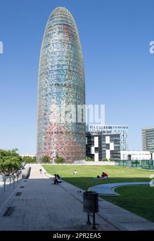 Architektonische Details der Casa Jaume Forn, ein Gebäude an der Modernisme Route im Zentrum von Barcelonas Quadrat d'Or. Stockfoto