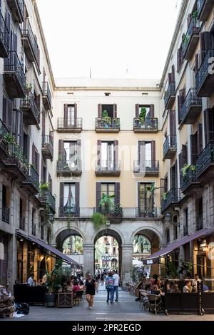 Passatge de Madoz im Herzen von Barcelonas Altstadt, Katalonien, Spanien Stockfoto