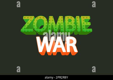 Texteffekte Zombie war Stock Vektor
