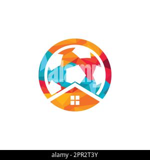 Heimvektor-Logo für Fußball. Fußballplatz-Logo-Konzept. Stock Vektor