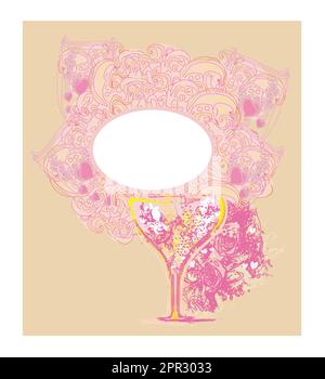 abstrakte Rahmendesign mit Cocktail. Vektor-illustration Stock Vektor