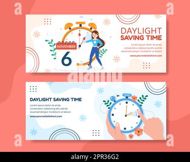 Sommerzeit Horizontale Banner-Vorlage Handgezeichnete Cartoon Flache Illustration Stock Vektor