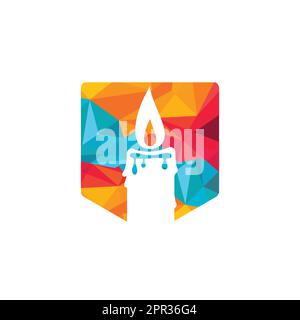 Candle vector logo design template. Illustration modern candle light sign logo design template. Stock Vektor