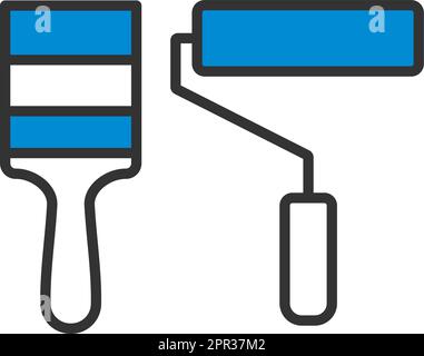 Symbol Für Lackbürsten Im Bauwesen Stock Vektor