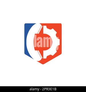 Gear Phone Call Logo Template Design. Stock Vektor