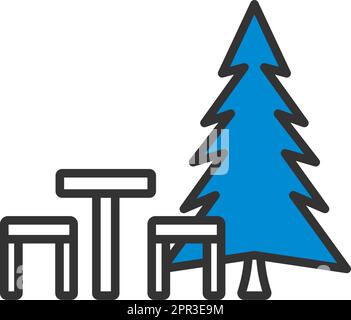 Ikone Von Parksitz Und Kiefernholz Stock Vektor