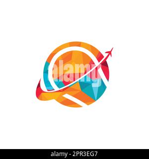 Designvorlage für Tennis Travel Vector Logo. Stock Vektor