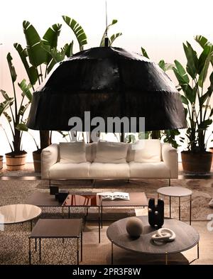 Mailand, Italien. 26. April 2023. Milano, Italien 61. Ausgabe des Berichts- und Veranstaltungsortes „Salone del Mobile“ in Mailand Rho Fiera auf dem Bild:Standort und Einstellungen Designer am Stand Kredit: Independent Photo Agency/Alamy Live News Stockfoto