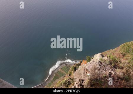 Blick von den Klippen Cabo Girao auf Madeira Stockfoto