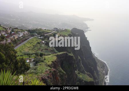 Blick von den Klippen Cabo Girao auf Madeira Stockfoto