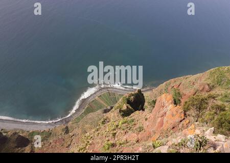 Blick von den Klippen Cabo Girao auf Madeira Stockfoto