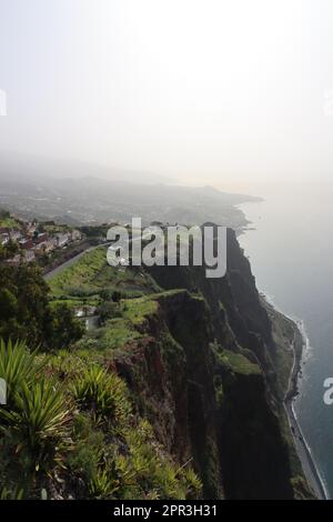 Blick von den Klippen Cabo Girao auf Madeira Stockfoto
