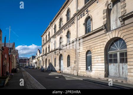 Lager- und Geschäftsgebäude, Harbour Street, Oamaru, North Otago, South Island, Neuseeland Stockfoto