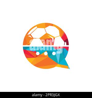 Vektor-Logo für Fußballgespräche. Design-Konzept für Sport-Chat-Vektor-Logo. Stock Vektor
