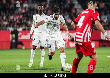 Girona, Spanien - 25. April 2023, Marco Asensio von Real Madrid während der spanischen Meisterschaft La Liga Fußballspiel zwischen Girona FC und Real Madrid am 25. April 2023 im Montilivi-Stadion in Girona, Spanien - Foto: Irina R Hipolito/DPPI/LiveMedia Stockfoto