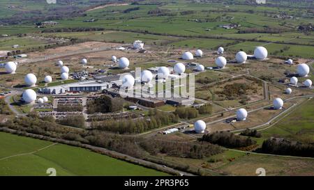 Luftaufnahme von Menwith Hill in der Nähe von Harrogate, North Yorkshire Stockfoto