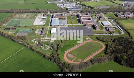 Luftaufnahme des Army Foundation College in den Uniacke Barracks, in der Nähe von Harrogate, North Yorkshire Stockfoto