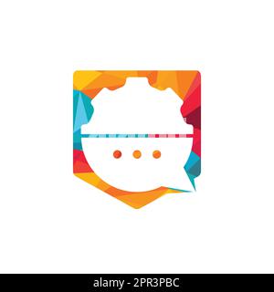 Design-Vorlage für Gear Chat-Vektor-Logo. Gear Bubble Chat-Vektor-Logo. Stock Vektor