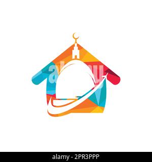 Islamisches Reise- und Tourvektor-Logo. Stock Vektor