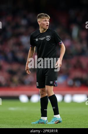 London, Großbritannien. 25. April 2023. Callum Marshall von West Ham während des FA Youth Cup-Spiels im Emirates Stadium, London. Das Bild sollte lauten: David Klein/Sportimage Credit: Sportimage Ltd/Alamy Live News Stockfoto