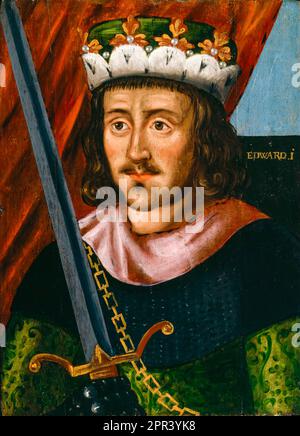 Edward I. von England (1239-1307), König von England (1272-1307), Porträtmalerei in Öl auf Schalttafel, vor 1626 Stockfoto