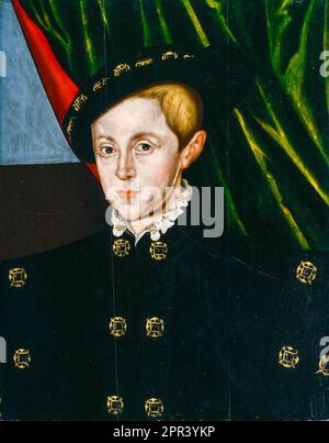 Edward VI (1537-1553), König von England und Irland (1547-1553), Hochformat in Öl auf Schalttafel, vor 1626 Stockfoto