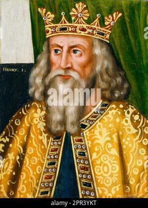 Heinrich I. von England (ca. 1068-1135), König von England (1100-1135), Porträtmalerei in Öl vor 1626 Stockfoto