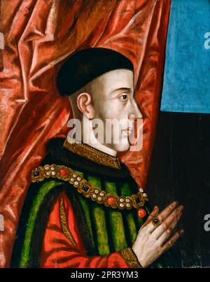 Heinrich V. von England (1386-1422), König von England (1413-1422), Porträtmalerei in Öl vor 1626 Stockfoto