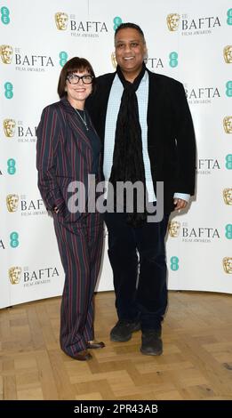 Foto muss gutgeschrieben werden ©Alpha Press 078237 19/01/2023 Jane Millichip und Krishnendu Majumdar 76. BAFTA British Academy Film Awards 2023 Nominierungen Ankündigung in London Stockfoto