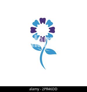 Kreismuster mit Zahnblume für das Logo „Dental“-Design. Logo-Design Zahnpflege. Stock Vektor