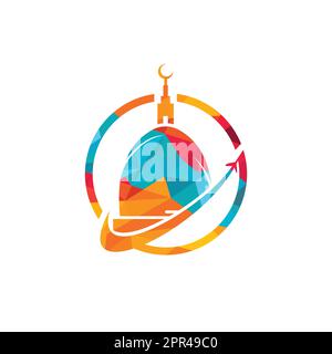 Islamisches Reise- und Tourvektor-Logo. Stock Vektor