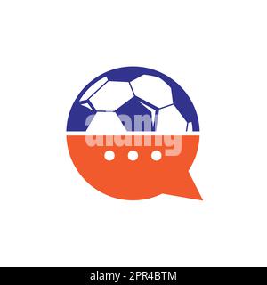 Vektor-Logo für Fußballgespräche. Design-Konzept für Sport-Chat-Vektor-Logo. Stock Vektor