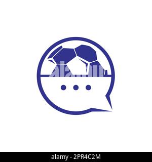 Vektor-Logo für Fußballgespräche. Design-Konzept für Sport-Chat-Vektor-Logo. Stock Vektor
