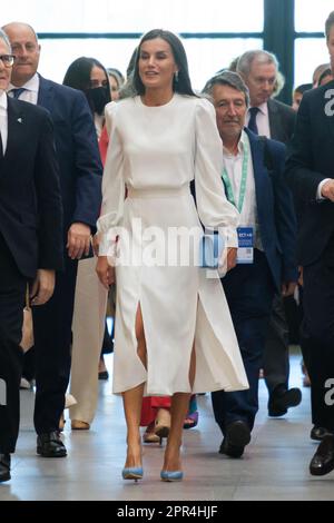 Madrid, Spanien. 26. April 2023. Königin Letizia von Spanien nimmt an der Konferenz „Tabak oder Gesundheit“ im Kongresspalast Ifema in Madrid Teil. Kredit: SOPA Images Limited/Alamy Live News Stockfoto