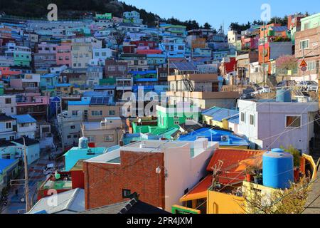 Gamcheon Culture Village District in Busan, Südkorea. Stockfoto