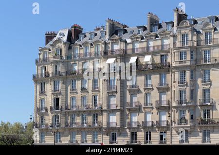 Haussmannian-Gebäude auf der Ile de la Cité in Paris Stockfoto