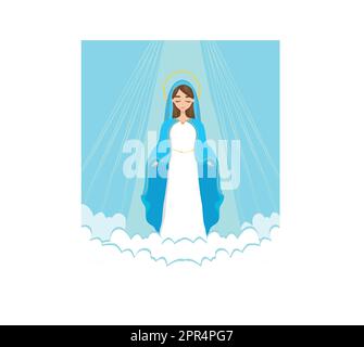 Heilige Maria religiöse Karte Illustration Stock Vektor