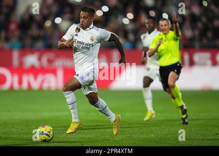 Mariano Diaz von Real Madrid während des Spiels La Liga zwischen dem FC Girona und Real Madrid am 25. April 2023 im Montilivi-Stadion in Girona, Spanien. (Foto: Sergio Ruiz / PRESSIN) Stockfoto