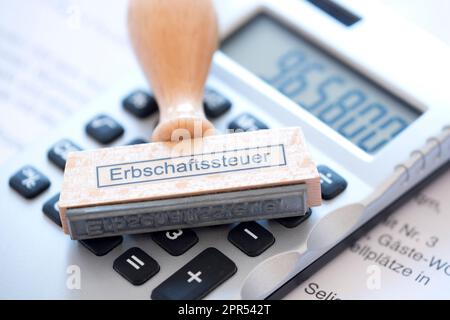 Stempel Mit Erbschaftsteuer Stockfoto