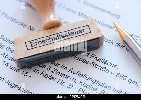 Stempel Mit Erbschaftsteuer Stockfoto