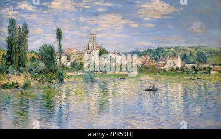 Vetheuil in Summer, von Claude Monet, 1880, französisches impressionistisches Gemälde, Öl auf Leinwand Stockfoto