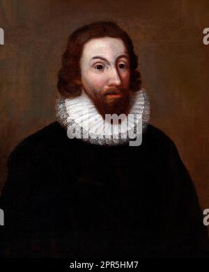 John Winthrop. Porträt des englischen Puritaner Anwalt und erster Gouverneur der Massachusetts Bay Colony, John Winthrop (1587/88-1649), Öl auf Leinwand, unbekannter Künstler, c.. 1800 nach einem frühen Gemälde aus dem 17th. Jahrhundert Stockfoto