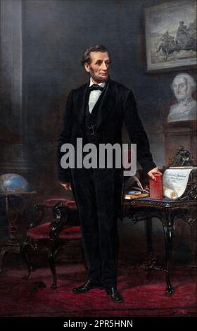 Abraham Lincoln (1809-1865), Porträt von W. F. K. Travers, Öl auf Leinwand, 1865 Stockfoto