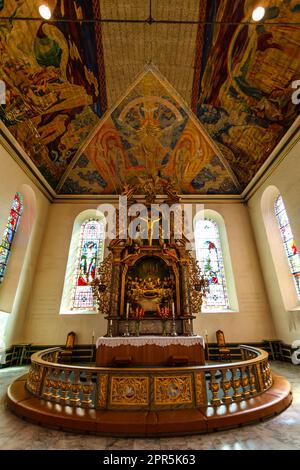 Reich dekoriertes Interieur der Domkirke-Kirche in Oslo, Norwegen, Europa Stockfoto