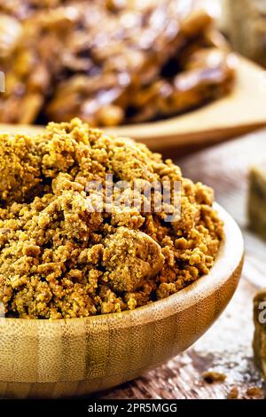 Peanut Paecoca ist ein traditioneller brasilianischer Süßstoff auf der Grundlage von Erdnüssen, Maniok-Mehl und Zucker, typische Speisen der Junifeierlichkeiten Stockfoto