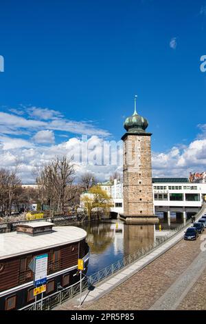 Sitkovska Wasserturm am Ufer von Masaryk. Tschechische Republik. Stockfoto