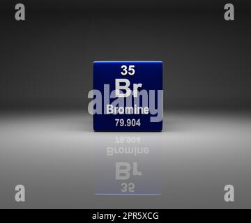 Würfel mit Bromzahl 35 Periodensystem Stockfoto