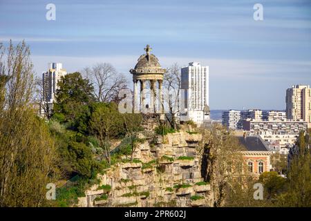 Buttes Chaumont Park in Paris Stockfoto