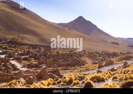 Geisterdorf auf dem andenplateau, Bolivien Stockfoto